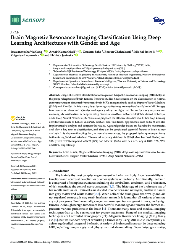 (PDF) Brain Magnetic Resonance Imaging Classification Using Deep ...