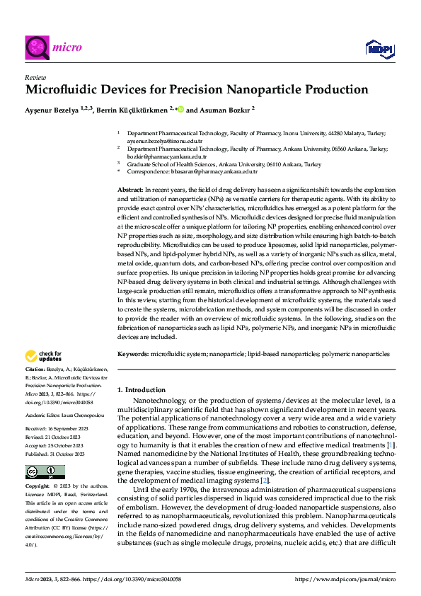 (PDF) Microfluidic Devices for Precision Nanoparticle Production