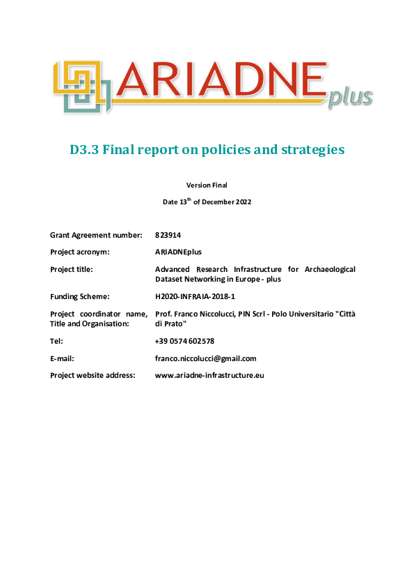 (PDF) D3.3 Final report on policies and strategies