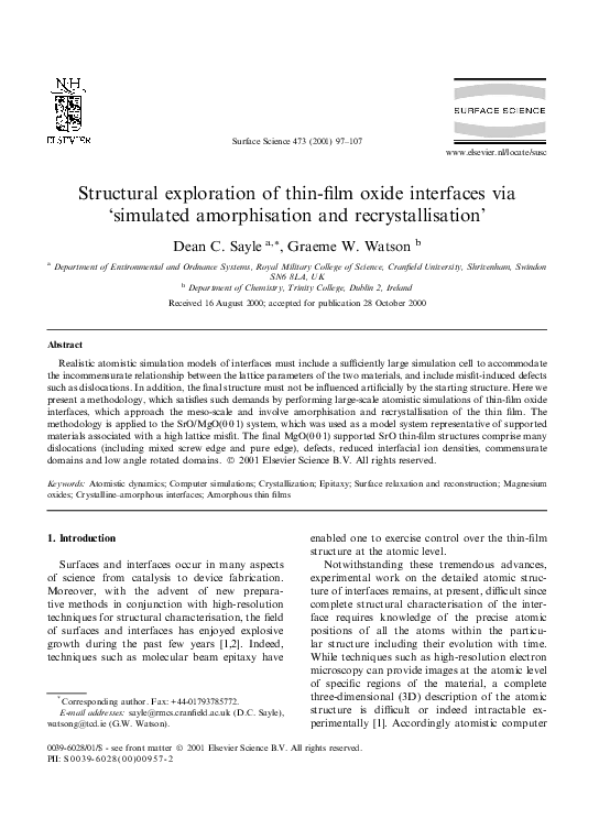 (PDF) Structural exploration of thin-film oxide interfaces via ...