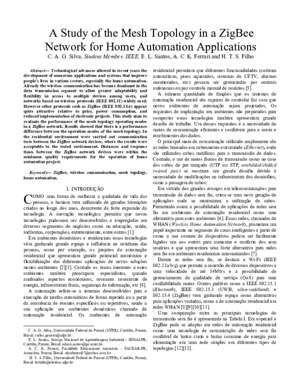 (PDF) A Study of the Mesh Topology in a ZigBee Network for Home ...
