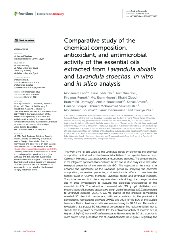 (PDF) Comparative study of the chemical composition, antioxidant, and ...
