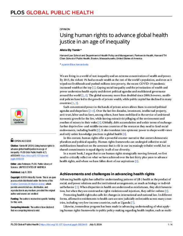 (PDF) Using human rights to advance global health justice in an age of ...
