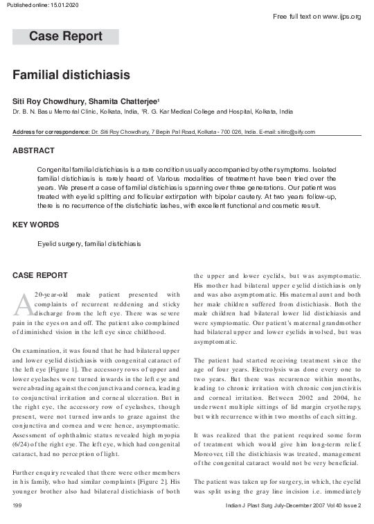 (PDF) Familial distichiasis