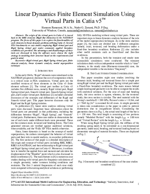 (PDF) Linear Dynamics Finite Element Simulation Using Virtual Parts in ...