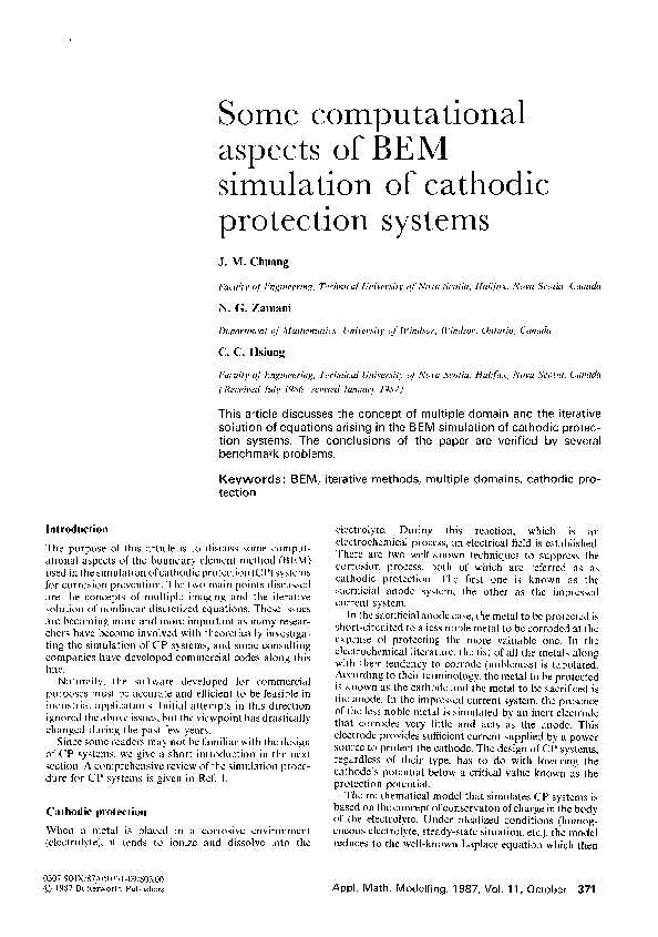 (PDF) Some computational aspects of BEM simulation of cathodic ...