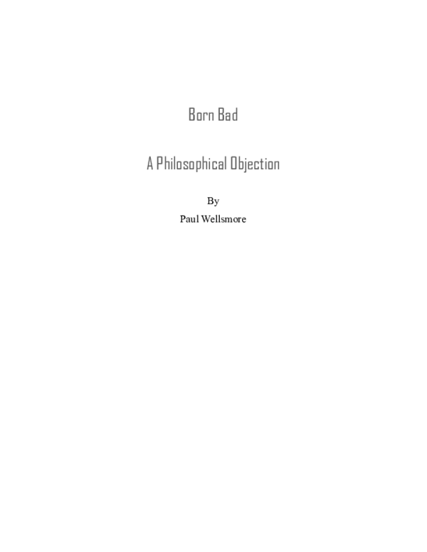 (PDF) Born Bad : A Philosophical Objection