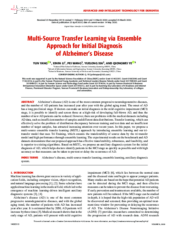 (PDF) Multi-Source Transfer Learning via Ensemble Approach for Initial ...