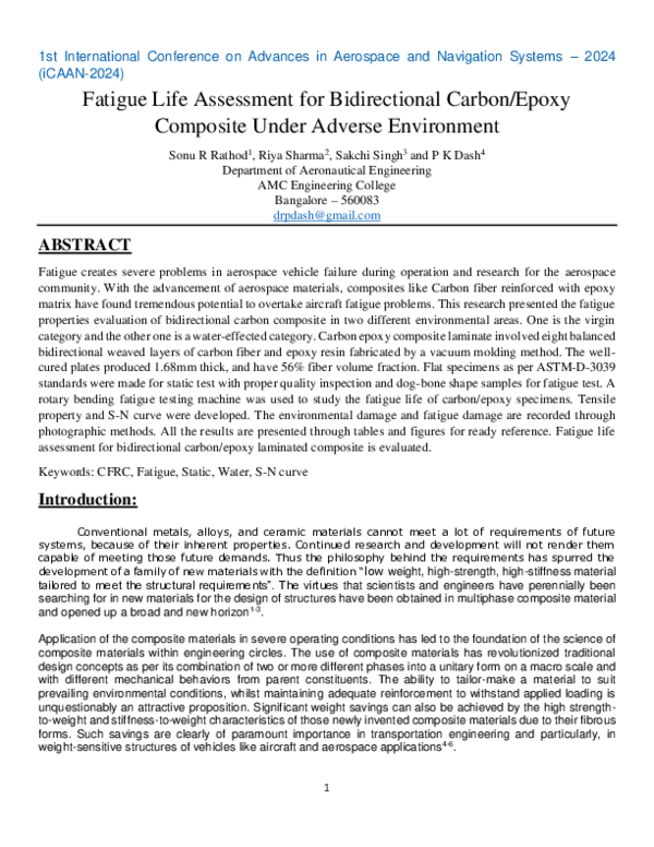(PDF) Fatigue Life Assessment for Bidirectional Carbon/Epoxy Composite ...