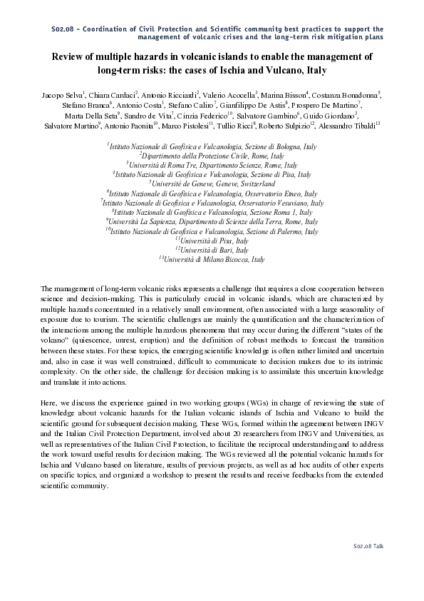 (PDF) Review of multiple hazards in volcanic islands to enable the ...