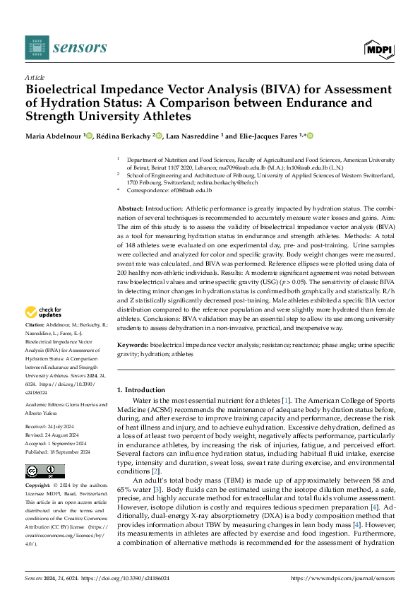 (PDF) Bioelectrical Impedance Vector Analysis (BIVA) for Assessment of ...