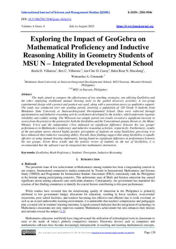 (PDF) Exploring the Impact of GeoGebra on Mathematical Proficiency and ...