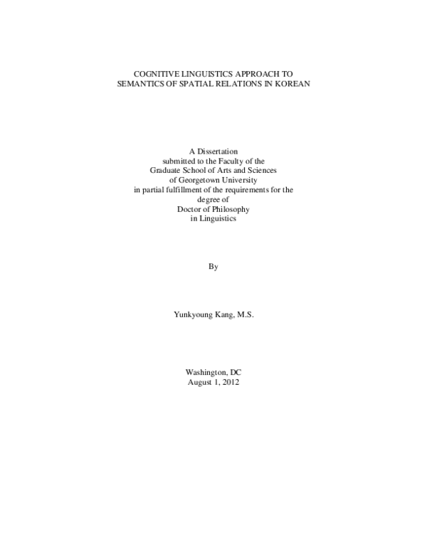 (PDF) Cognitive linguistics approach to semantics of spatial relations ...