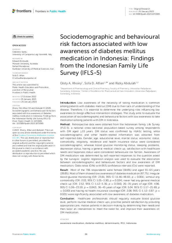 (PDF) Sociodemographic and behavioural risk factors associated with low ...