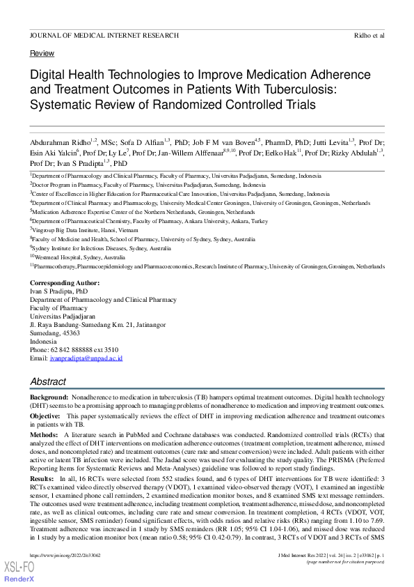 (PDF) Digital Health Technologies to Improve Medication Adherence and ...