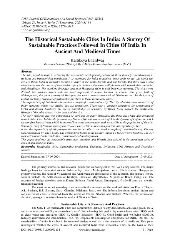 (PDF) The historical sustainable cities in India: A survey of ...