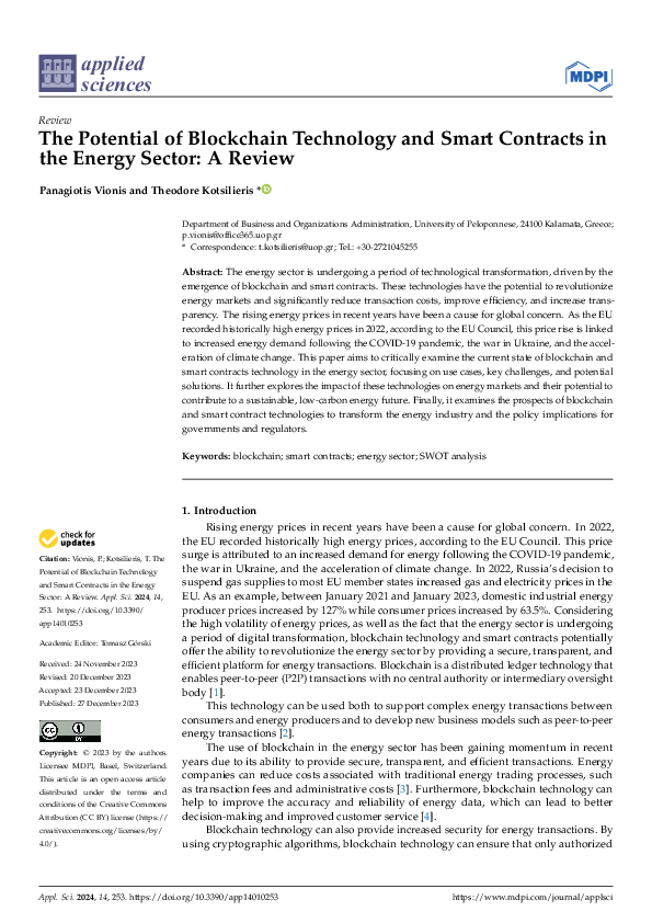 (PDF) The Potential of Blockchain Technology and Smart Contracts in the ...