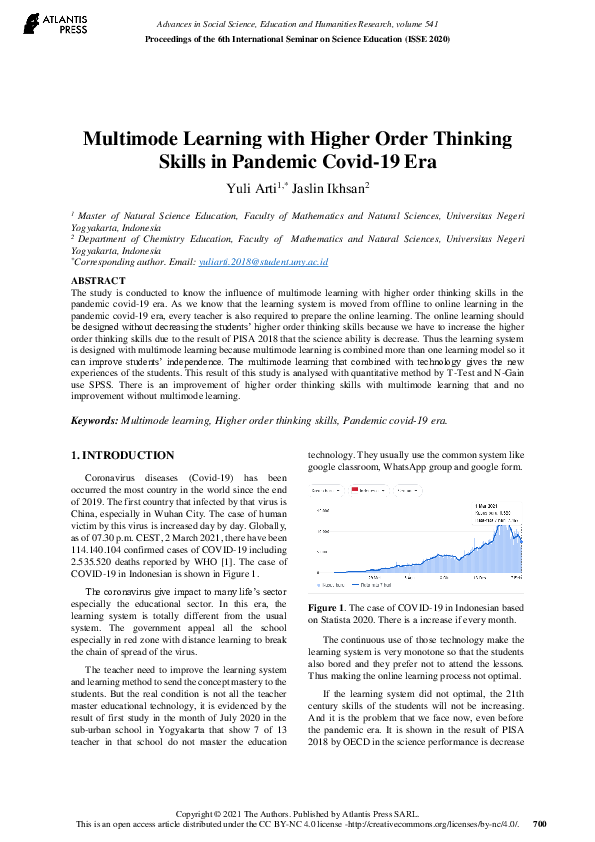 (PDF) Multimode Learning with Higher Order Thinking Skills in Pandemic ...