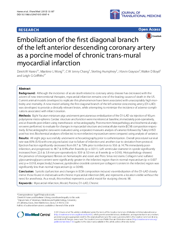 (PDF) Embolization of the first diagonal branch of the left anterior ...
