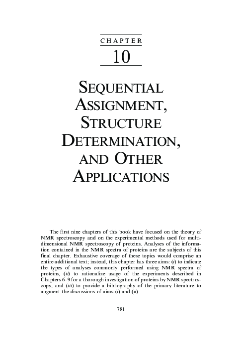(PDF) Sequential Assignment, Structure Determination, and Other ...