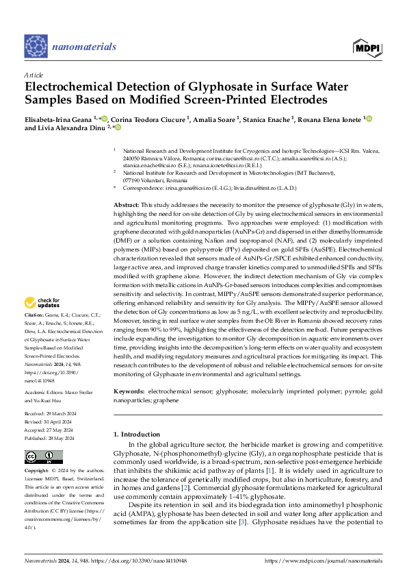 (PDF) Electrochemical Detection of Glyphosate in Surface Water Samples ...