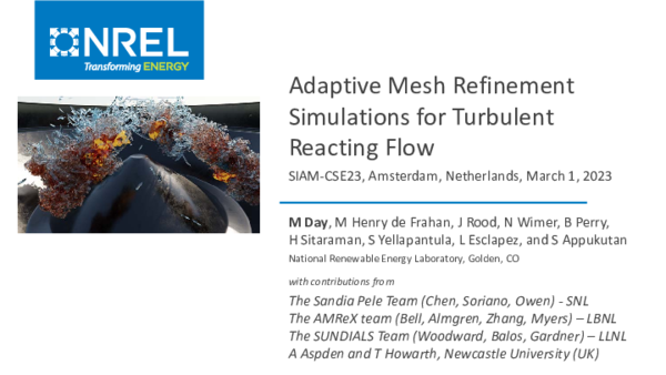 (PDF) Adaptive Mesh Refinement Simulations for Turbulent Reacting Flow