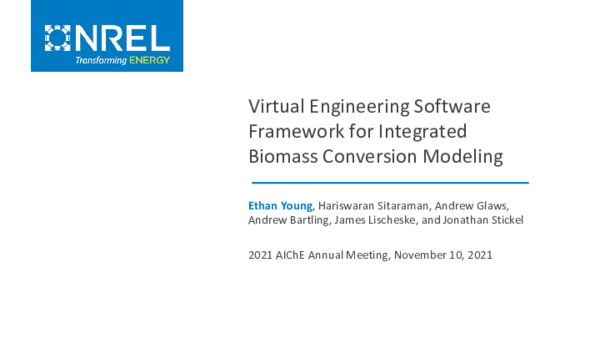 (PDF) Virtual Engineering Software Framework for Integrated Biomass ...