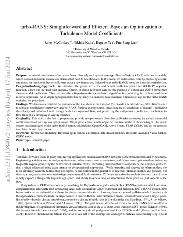 (PDF) turbo-RANS: Straightforward and Efficient Bayesian Optimization ...
