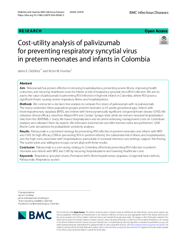(PDF) Cost-utility analysis of palivizumab for preventing respiratory ...