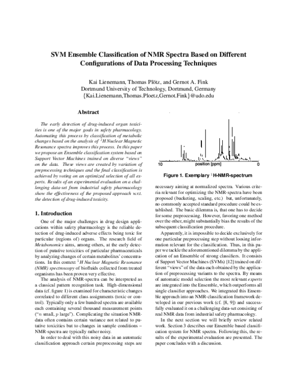 (PDF) SVM ensemble classification of nmr spectra based on different ...