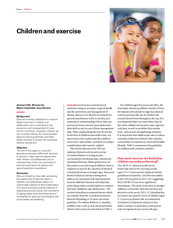 (PDF) Children and exercise