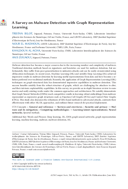 (PDF) A Survey on Malware Detection with Graph Representation Learning