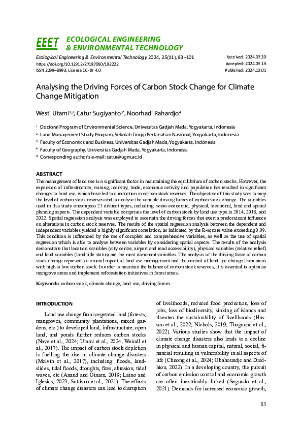 (PDF) Analysing the Driving Forces of Carbon Stock Change for Climate ...