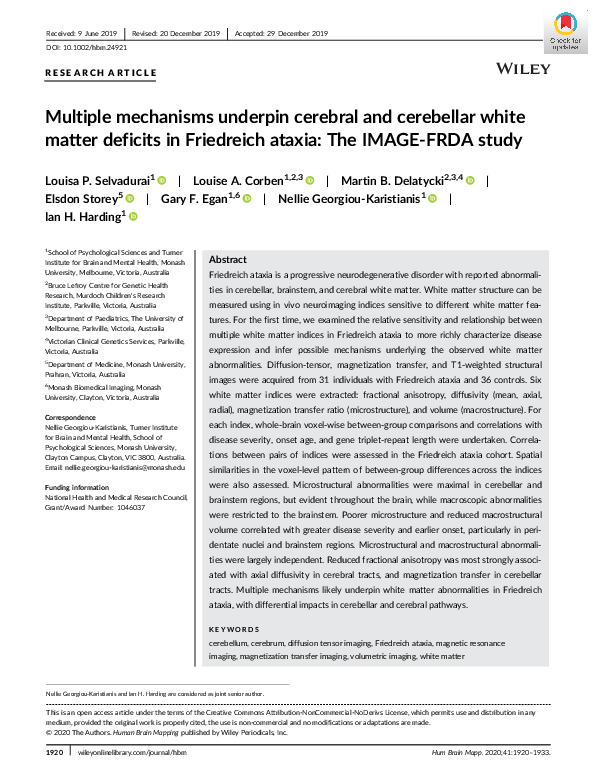 (PDF) Multiple mechanisms underpin cerebral and cerebellar white matter ...