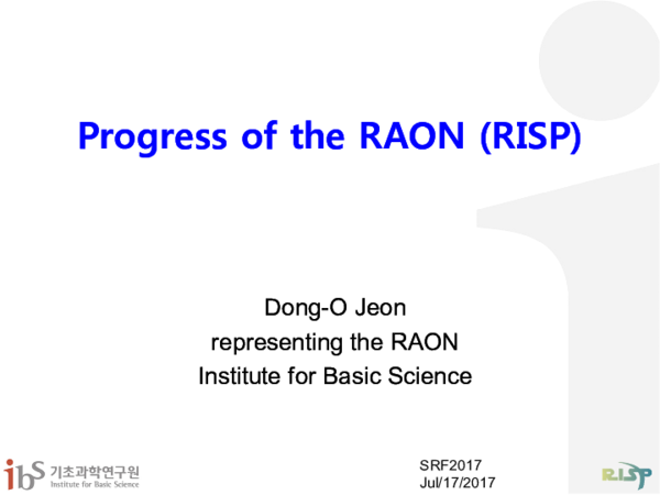 (PDF) Progress of the RAON