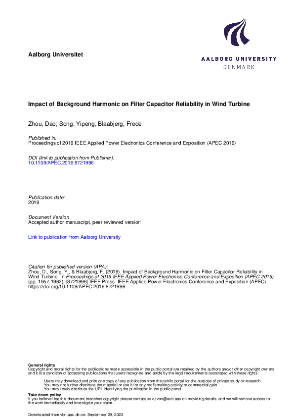 Passive Filter Design and Offshore Wind Turbine Modelling for System ...