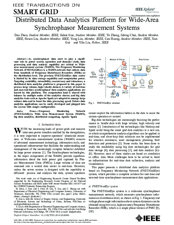 (PDF) Distributed Data Analytics Platform for Wide-Area Synchrophasor ...