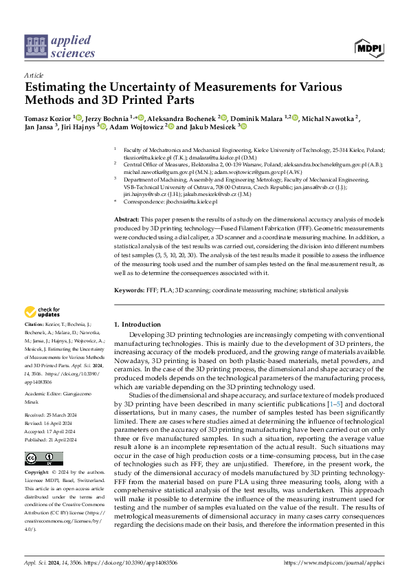 (PDF) Estimating the Uncertainty of Measurements for Various Methods ...