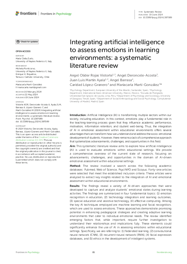 (PDF) Integrating artificial intelligence to assess emotions in ...
