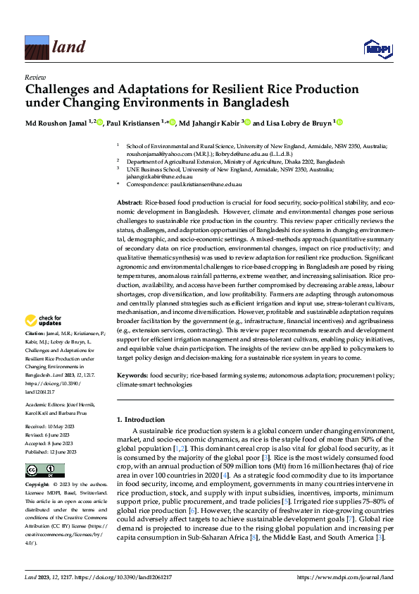 (PDF) Challenges and Adaptations for Resilient Rice Production under ...