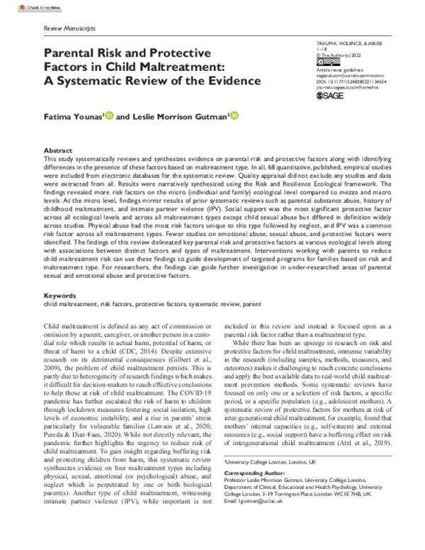 (PDF) Parental Risk and Protective Factors in Child Maltreatment: A ...