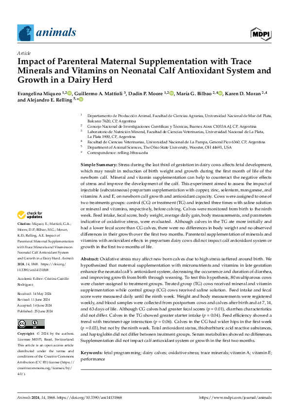 (PDF) Impact of Parenteral Maternal Supplementation with Trace Minerals ...
