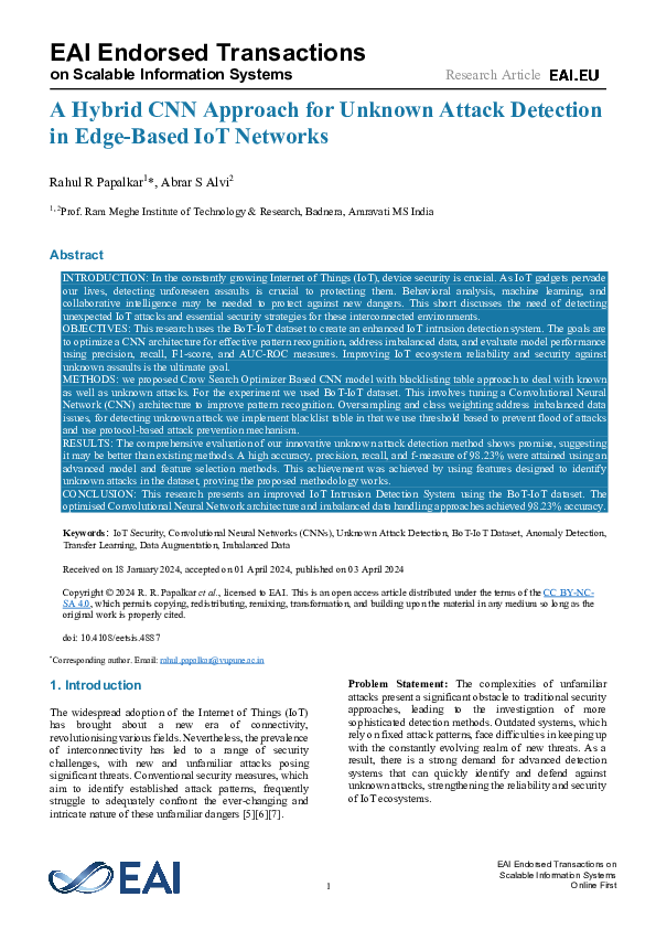 (PDF) Hybrid CNN Approach for Unknown Attack Detection in Edge-Based ...