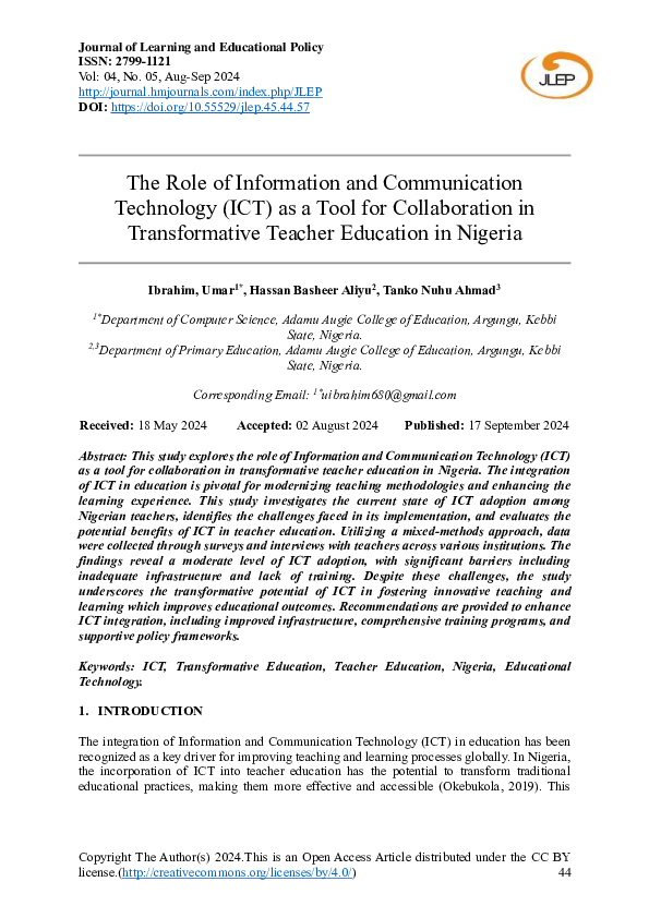(PDF) The Role of Information and Communication Technology (ICT) as a ...