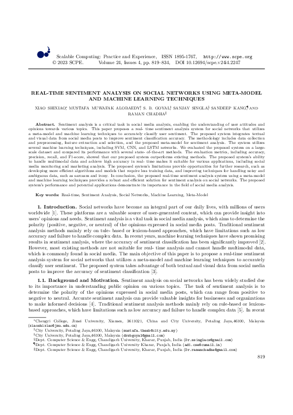 (PDF) Real-time Sentiment Analysis on Social Networks using Meta-model ...
