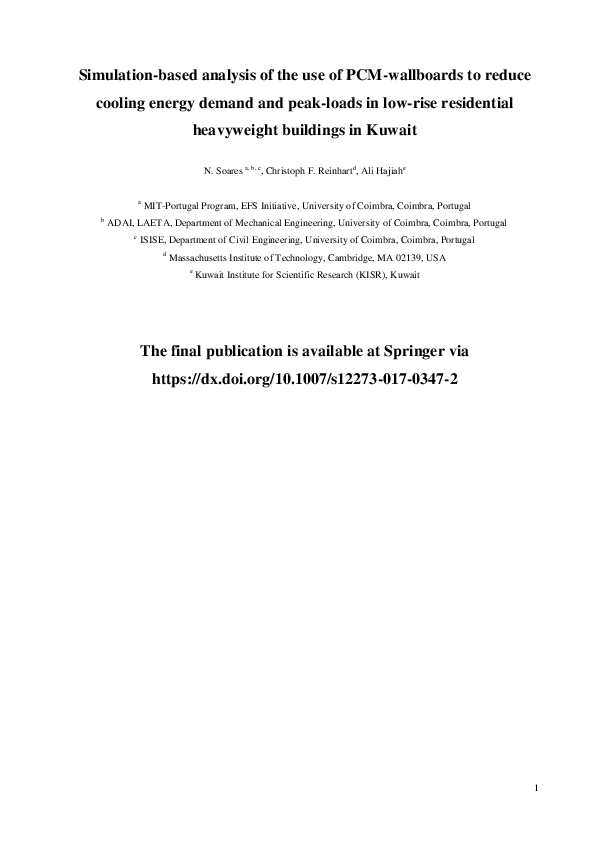 (PDF) Simulation-based analysis of the use of PCM-wallboards to reduce ...