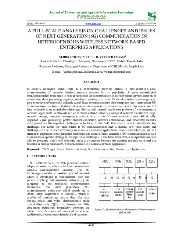(PDF) A FULL-SCALE ANALYSIS ON CHALLENGES AND ISSUES OF NEXT GENERATION ...