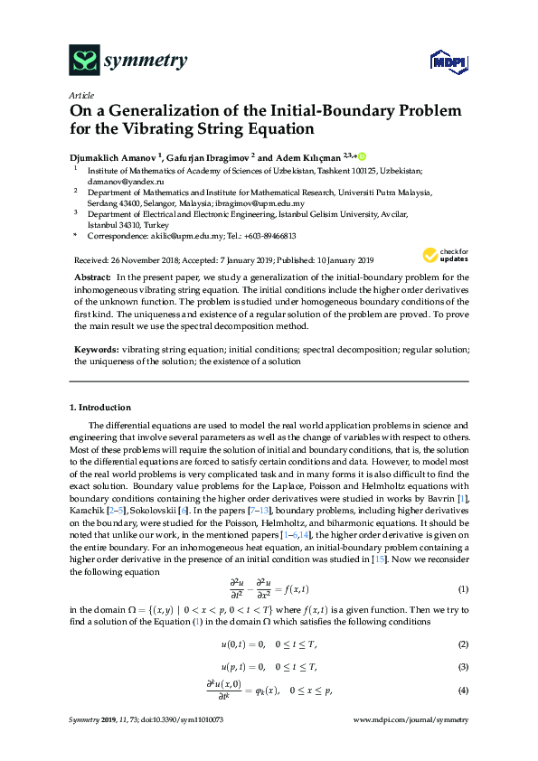 (PDF) On a Generalization of the Initial-Boundary Problem for the ...