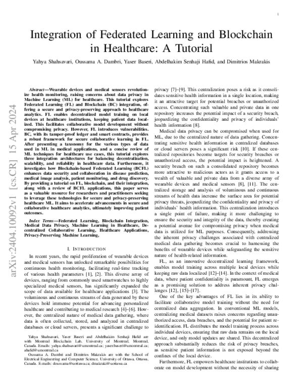 (PDF) Integration of Federated Learning and Blockchain in Healthcare: A ...