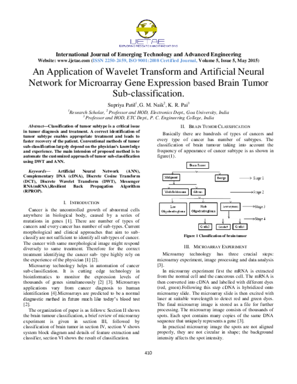 (PDF) An Application of Wavelet Transform and Artificial Neural Network ...